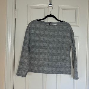 H&M Fuzzy Plaid Boatneck